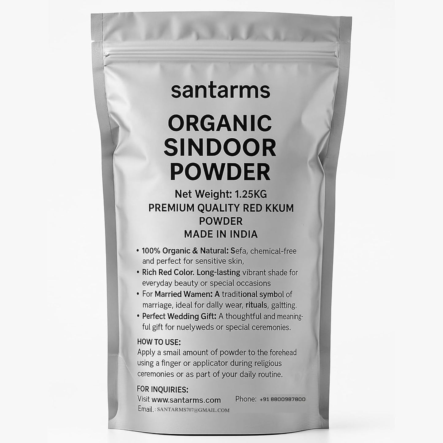 Santarms Organic Sindoor Powder – 1.25KG