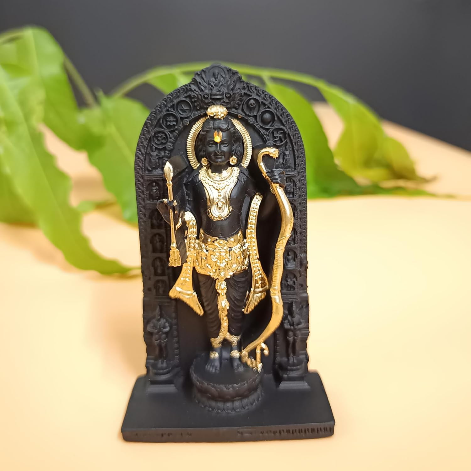 santarms Marble Ayodhya Ram Lalla Idol Murti for Car Dashboard, Pooja Ghar, Mandir | Antique Ram Statue for Home Temple, Table and Livingroom