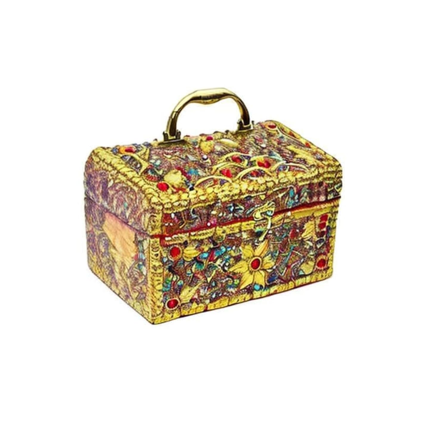 santarms Handcrafted Wooden Vanity Box Makeup Kit with Bangle Stand | Traditional Decorative Bangle Decor Gift Packing Boxes For Wedding Items | Storage Wood Vintage Stylish