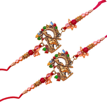 santarms Rakhi 2024 Celebrate Rakshabandhan With Exclusive Krishna Rakhi Designs Traditional Sacred Thread For Brothers Unique Gift For A Cherished Bond– Pack Of 2