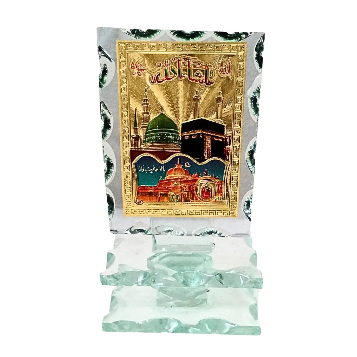 santarms Allah Makka Madina Car Dashboard Decor - Elegant Islamic Muslim Gift for Interior Decoration - Spiritual Showpiece for Vehicles and Home