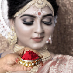 Santarms Natural Organic Red Sindoor Powder 10gm A++ Grade with Kumkum Box and Stick for Women Suhaag Sindur for Daily Use, Weddings, and Pooja