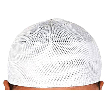 santarms Muslim Cap Islamic Prayer Kufi Muslim Cap for Men or boy namaz topi for namaz White
