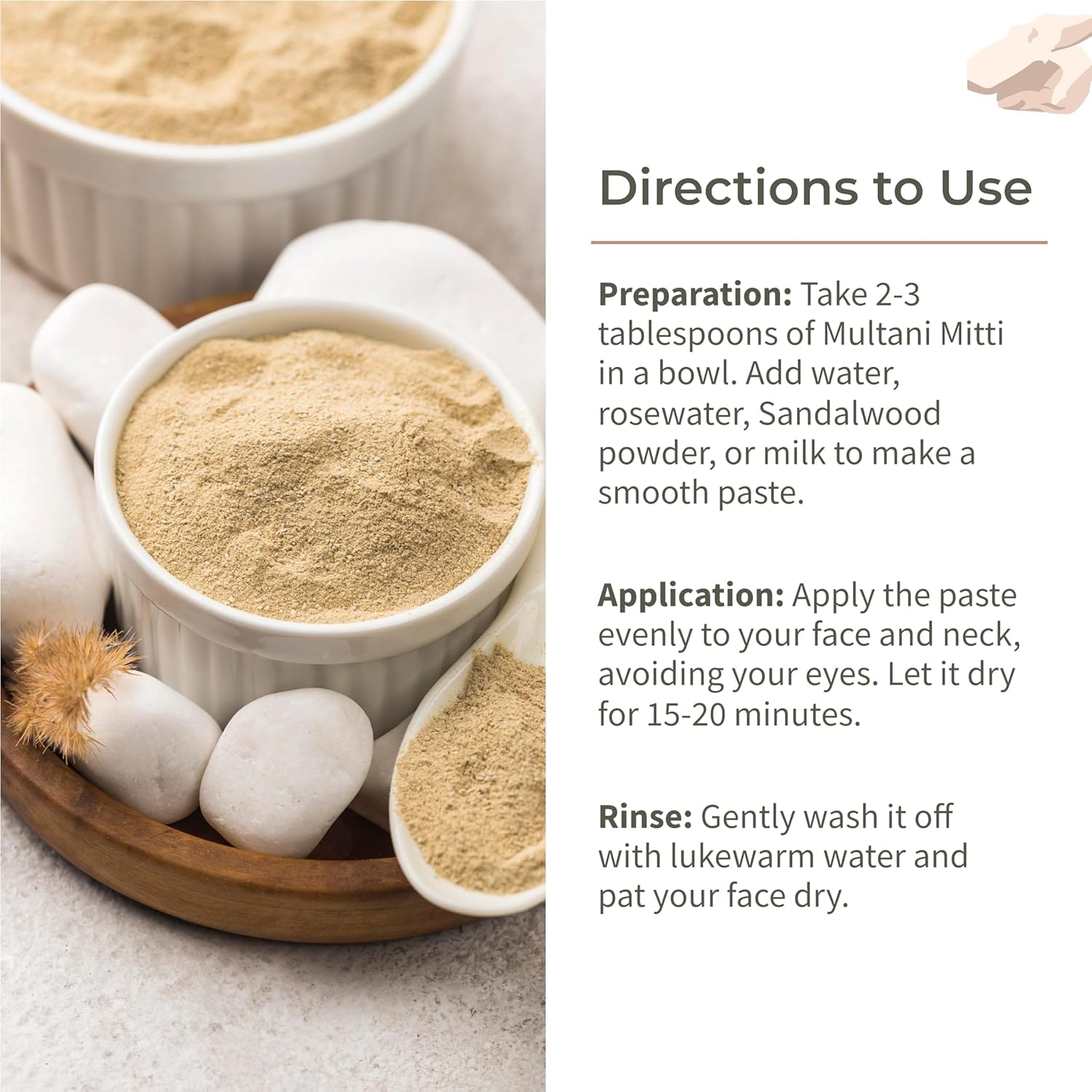 Santarms Multani Mitti Powder for Face, Glowing Skin, Acne Control & Oil Removal | Natural Fuller’s Earth Clay for Hair | Skin Brightening Cleanser Mask - 200g