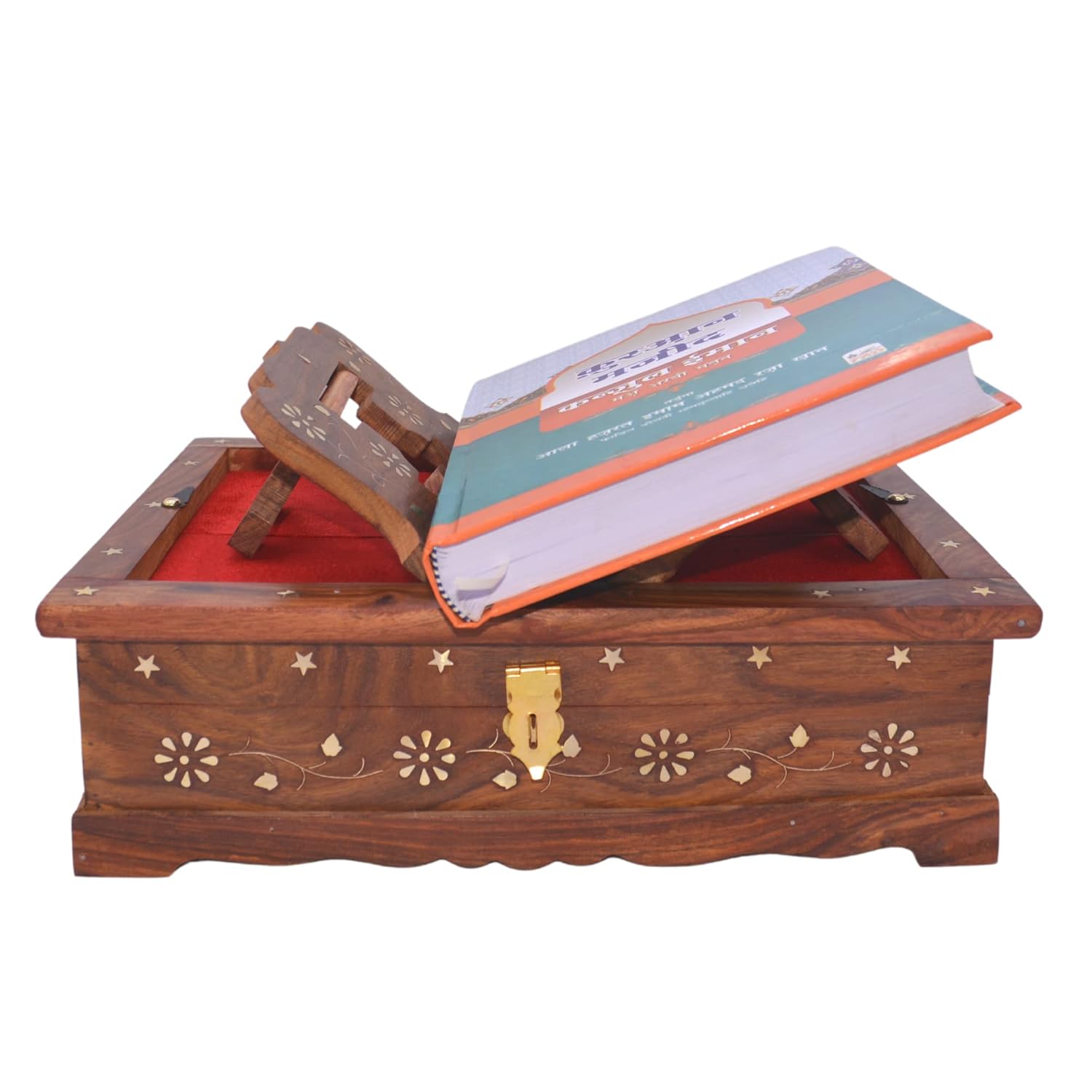 Santarms Wooden Quran Box with Holy Quran Book for Ramadan or Eid al-Fitr, Qadr Night