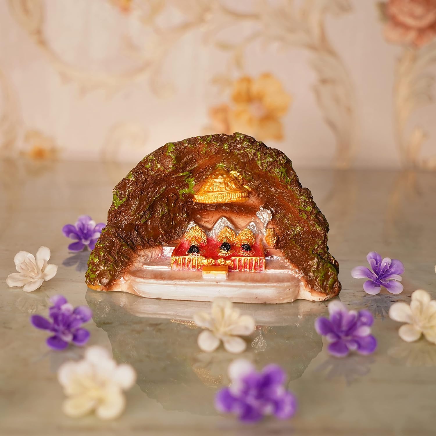 santarms MATA Vaishno Devi Darbar Maa Figurine, Durga Roop,Home and Office Decorative Showpiece Table, Gifts, Car Accessories Dashboard