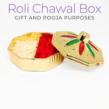 santarms Meenakari Roli Chawal Box - Pooja Accessory Kumkum Sindur Dabbi, Roli chawal, Pack of 1