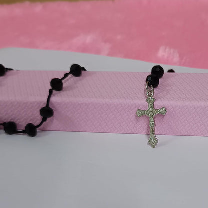 santarms Jesus cross Catholic Praying Rosary chain Jesus Christ Cross Christian Antique Locket mala Necklace Christmas Religious for use Men and Women, Pack of 1