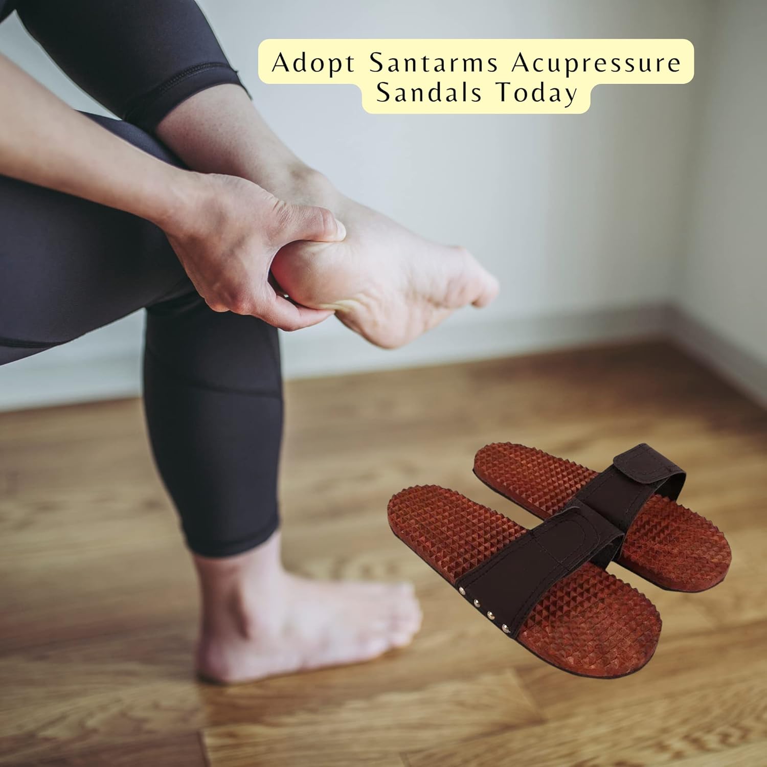 santarms Wooden accupressure Slipper Or Acupuncture Chapel | Chappal for Men and Women