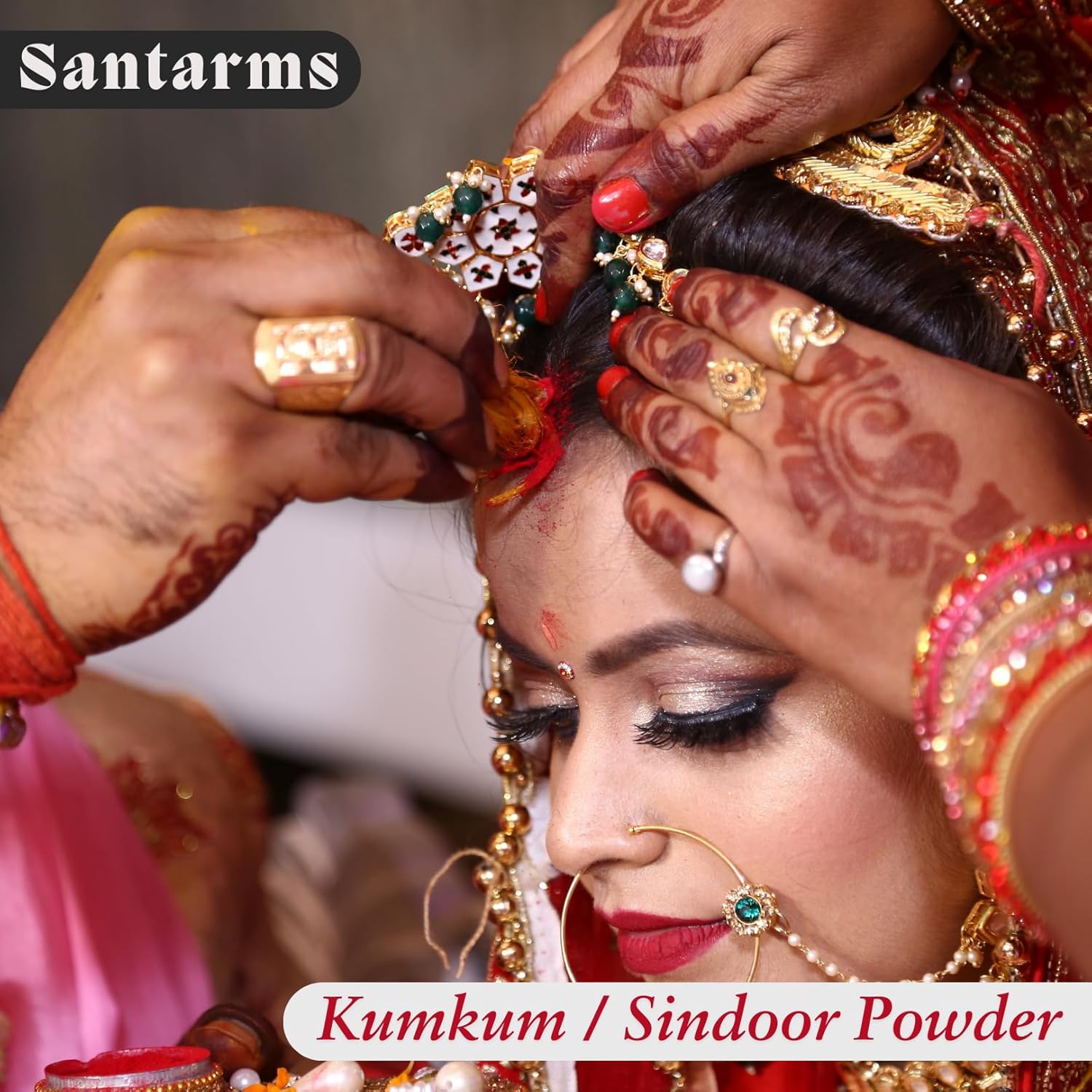 Santarms Organic Sindoor Powder – 1.25KG Red Kumkum Powder for Married Women | Natural & Made in India | Ideal for Weddings, Rituals & Gifting