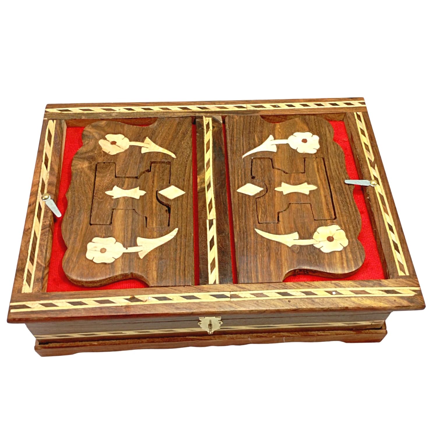 Santarms Wooden Holy Quran Box with rehal for Holy Quran Pak Book Stand - Quran Sharif Box with rihal