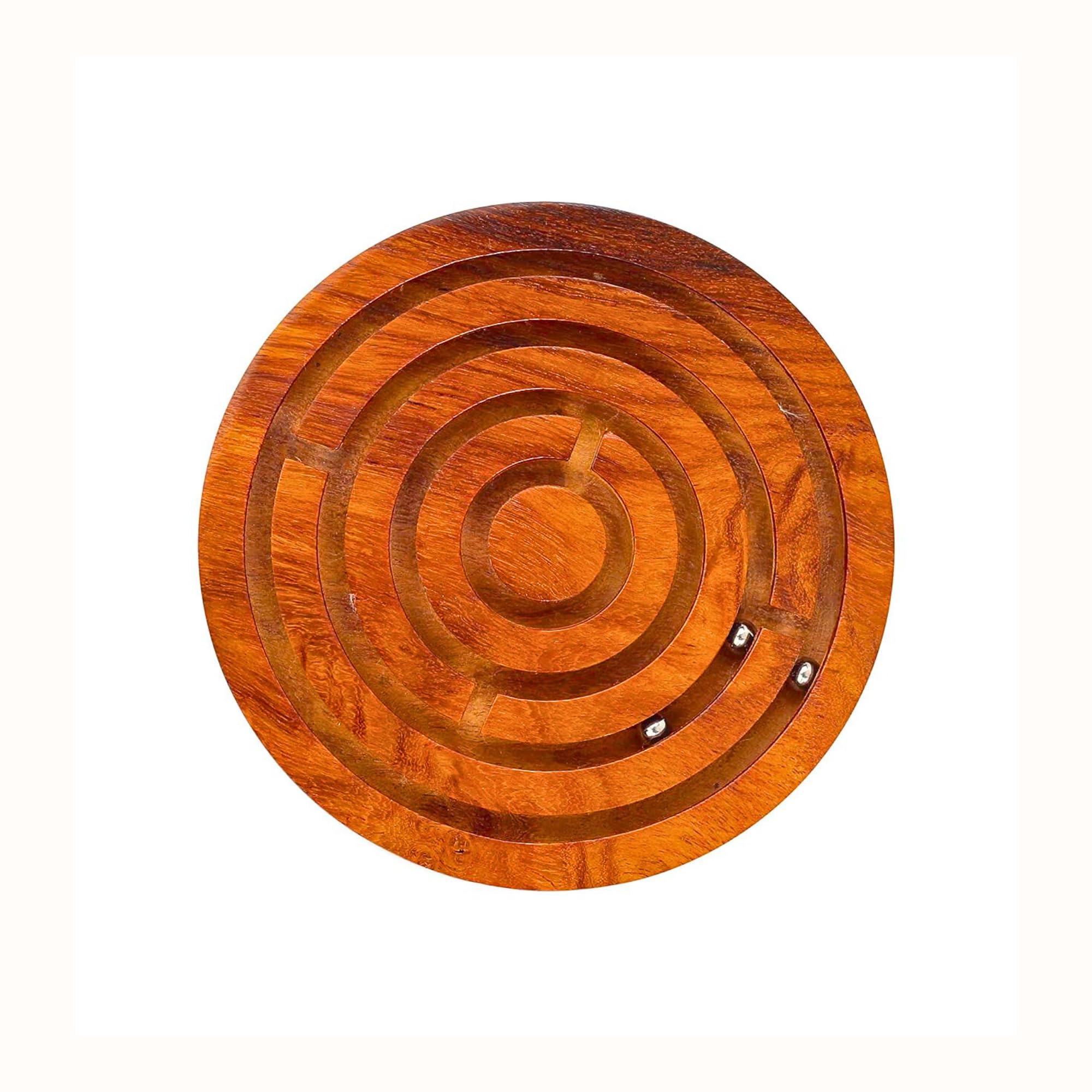 Santarms Vian Game Labyrinth, Ball-in-A-Maze Puzzles, Wooden Labyrinth Kid's Table Game for Kids (Small)