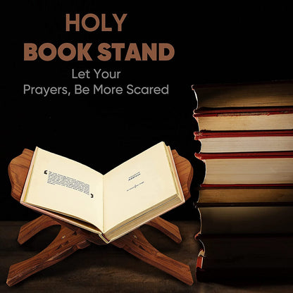 Santarms 10 inch Wooden Book Stand for Reading holy Books Holder Bible Quran ramayan Geeta Bookstand rehal rihal Pooja
