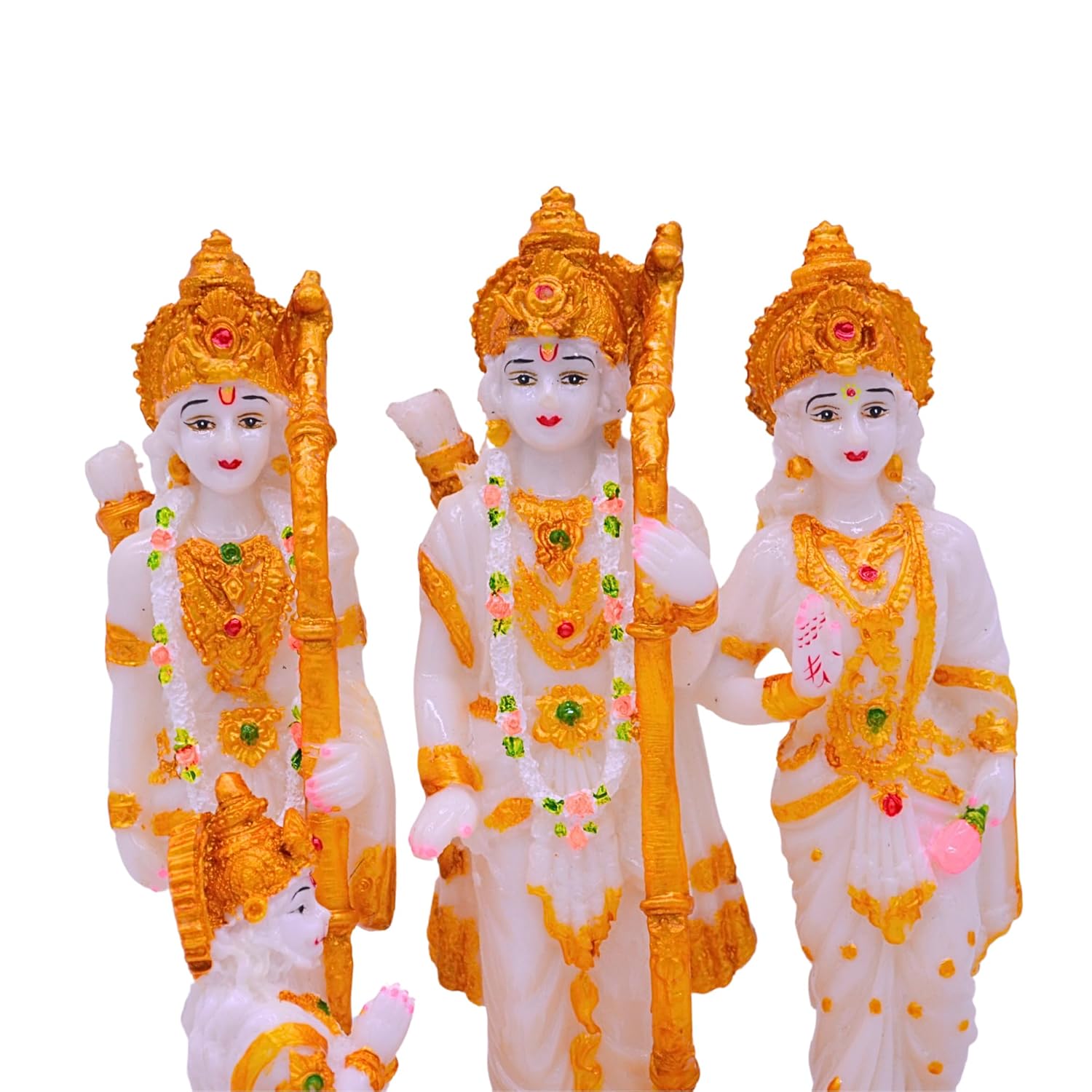 santarms Majestic Ram Darbar Murti for Home - Exquisite Marble Dust Lord Ram Darbar Statue