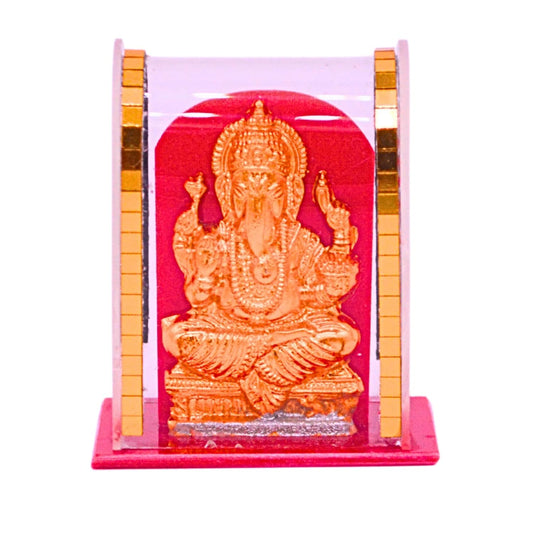 santarms God Idol Car Dashboard Cabinet Handicraft Statue Acrylic Cover Home Room Office Temple Mandir Murti Decor Showpiece Item (1) (Ganesha)