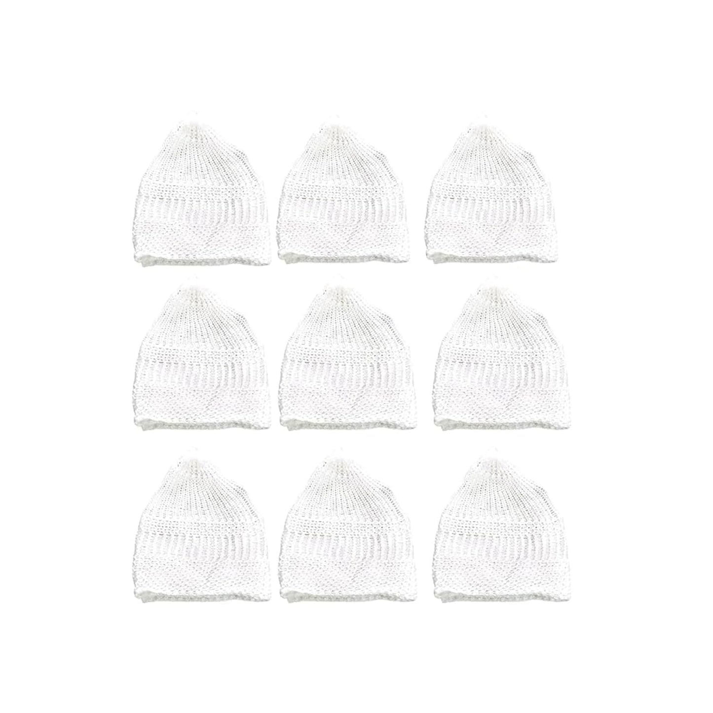 santarms Islamic Prayer Kufi Cap for Men and Boys White Namaz Topi (9 Caps) Perfect for Namaz and Religious Ceremonies