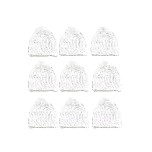 santarms Islamic Prayer Kufi Cap for Men and Boys White Namaz Topi (9 Caps) Perfect for Namaz and Religious Ceremonies