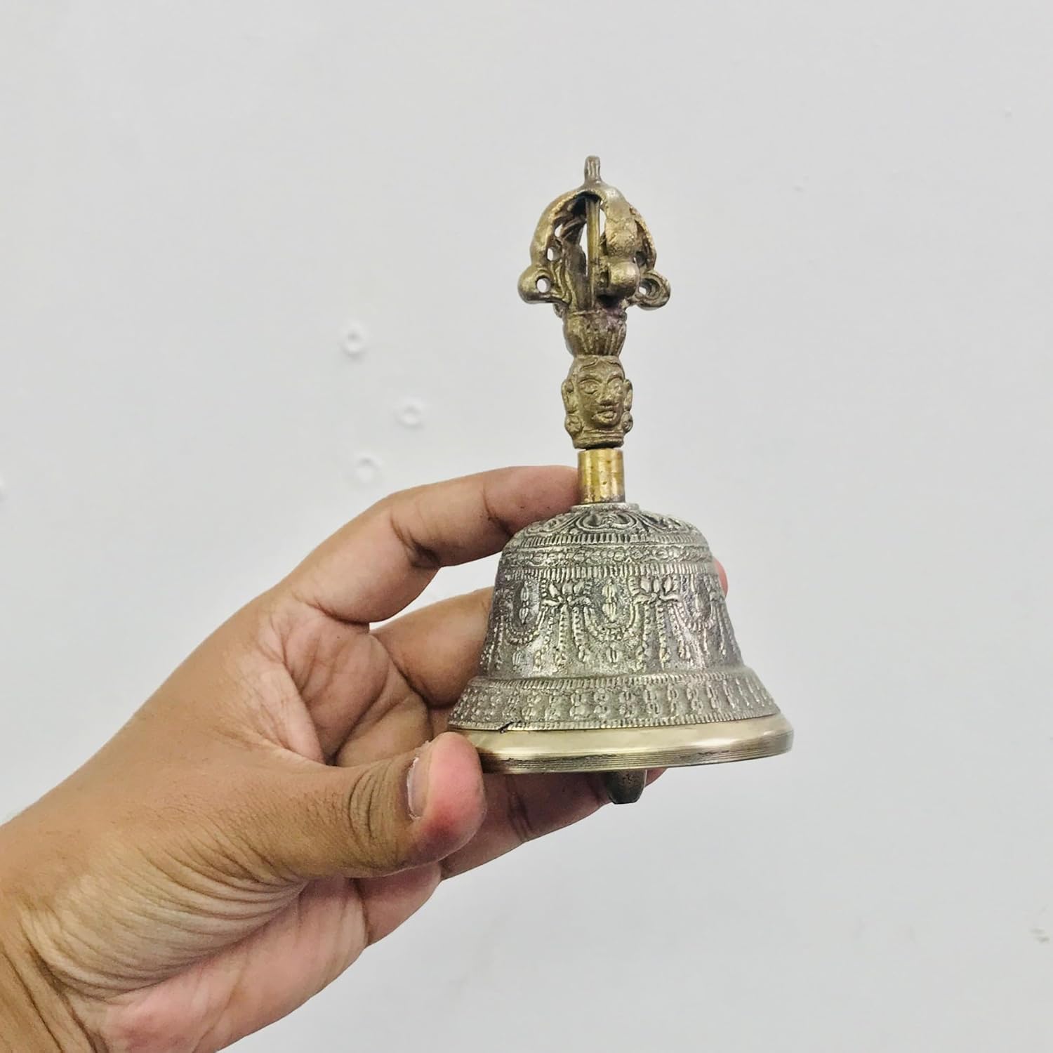 santarms ashtadhatu Temple Bell Brass ghanti for Home Big Size Items décor vastu Antique Pooja Room Decoration mandir Hanging Bells puja