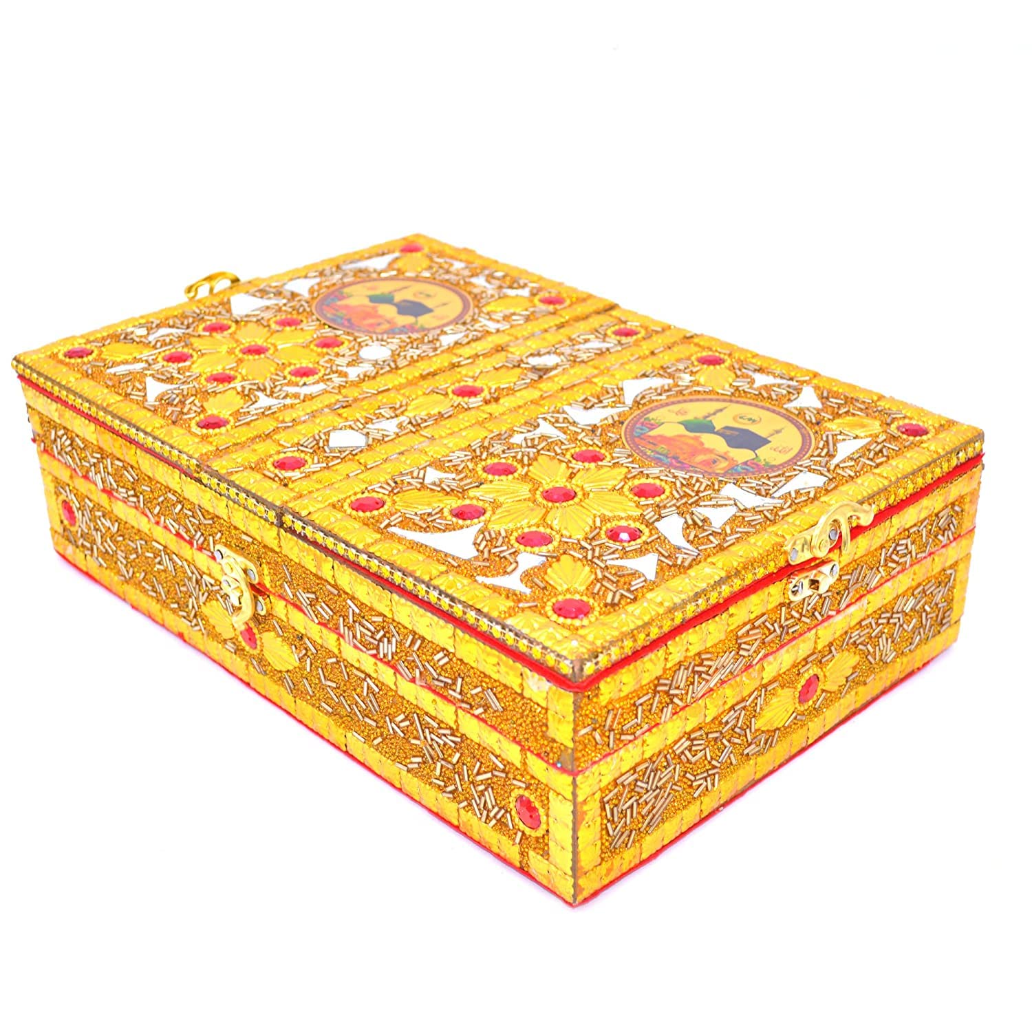 santarms quran box with holy book (hindi) complete eid al-fitr ramadan gift set includes tasbih, kumkum box, and namaz topi (islamic cap) perfect islamic gift combo for special occasions