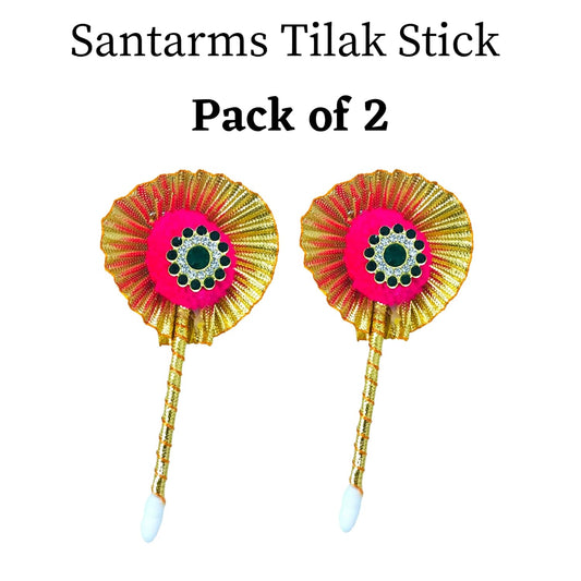 santarms Handcrafted Tilak Stick for Gift Fancy Set Pooja Articles Festivals Like Rakshabandhan, Bhai Dooj, Navratri, Janmashtami, Diwali - Pack of 2