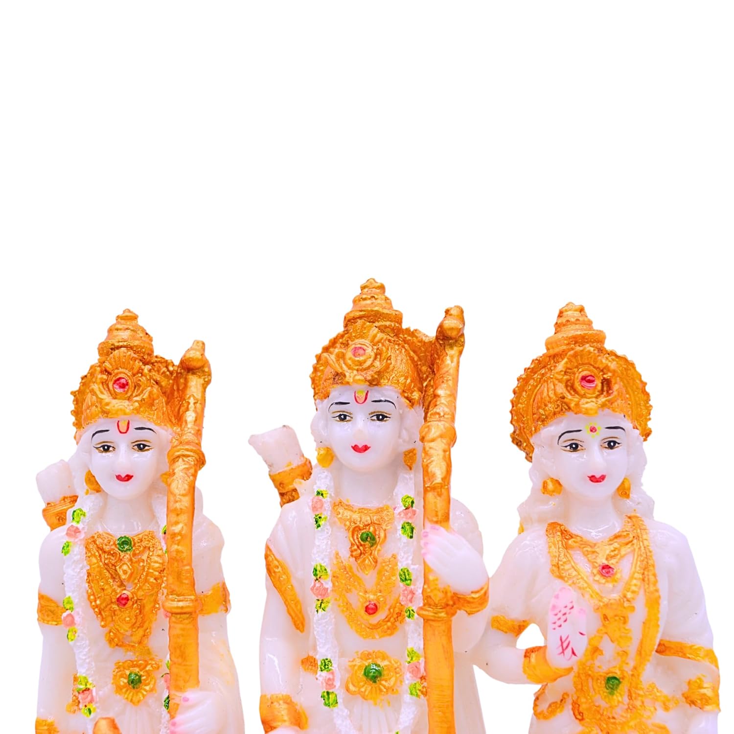 santarms Majestic Ram Darbar Murti for Home - Exquisite Marble Dust Lord Ram Darbar Statue