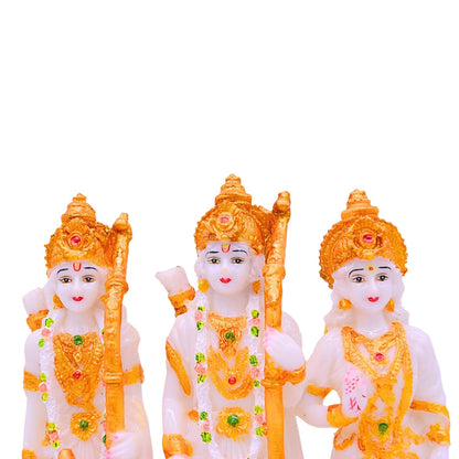 santarms Majestic Ram Darbar Murti for Home - Exquisite Marble Dust Lord Ram Darbar Statue