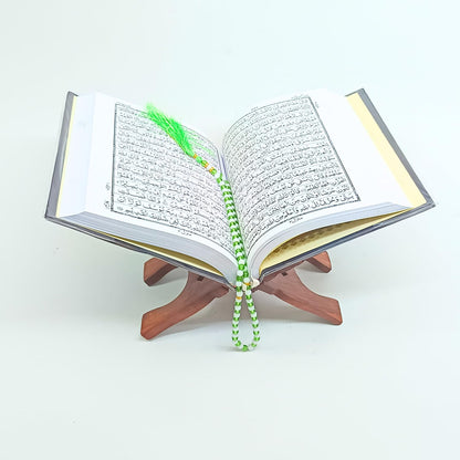 Santarms Premium Wooden Rehal Quran Stand with Islamic Art – Holy Book Holder with Decorative Crescent Moon Design – Home Décor for Ramadan, Eid, Prayer – Bookrest for Quran, Bible, Gita