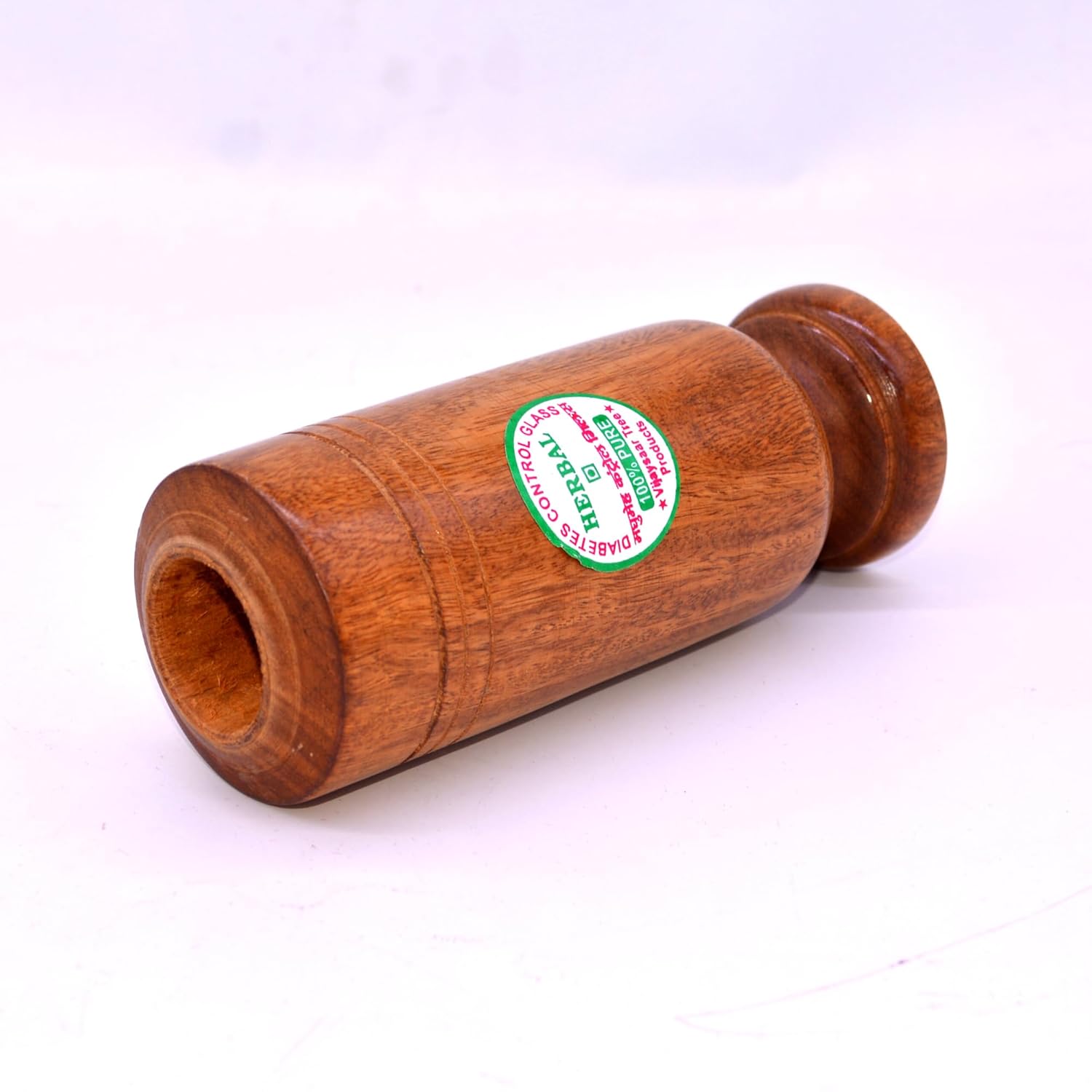 santarms Vijaysar Wooden Tumbler for Diabetes, Joint Pains, and Blood Sugar Control: Made of Natural Wood | Pack of 1