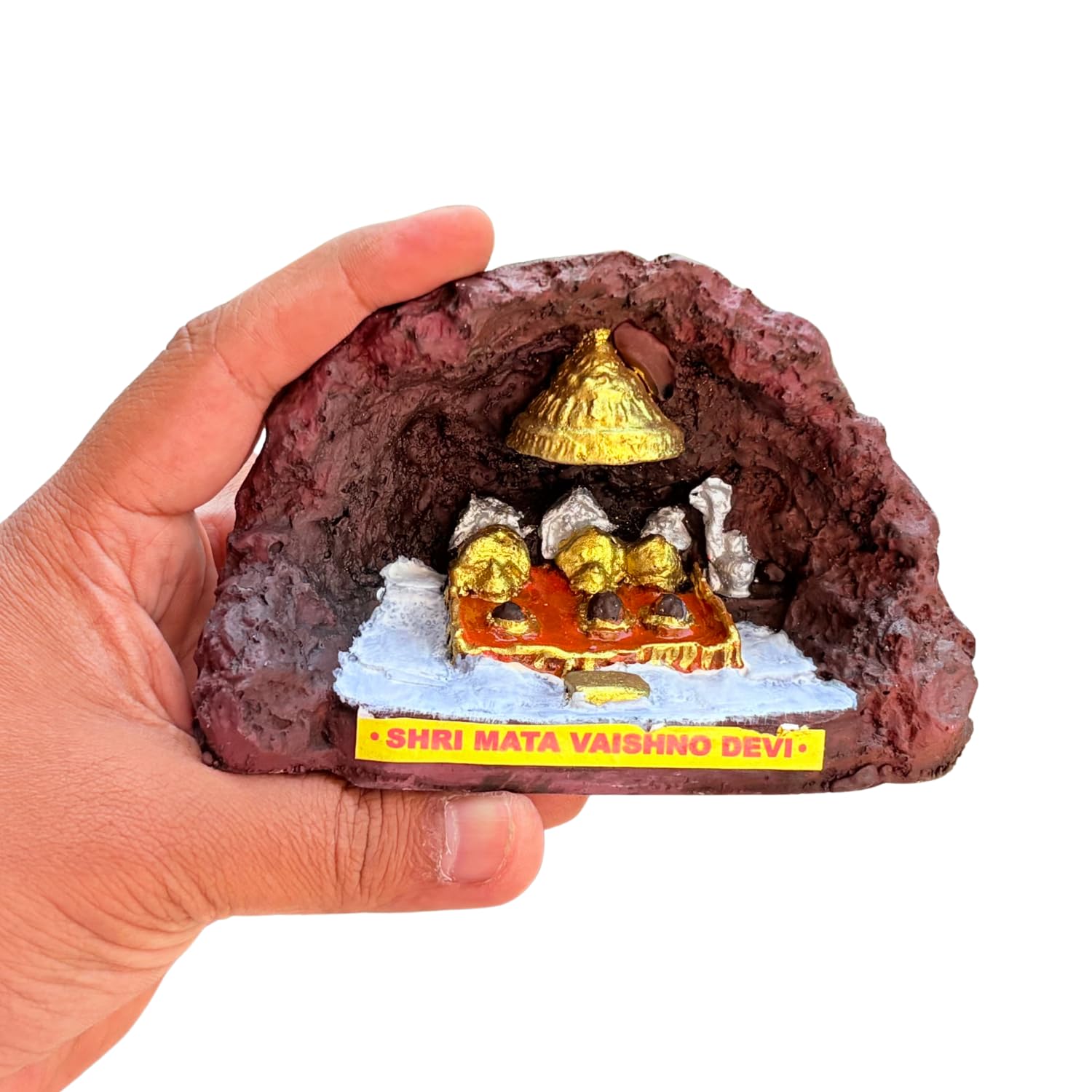 santarms Vaishno Devi Gufa Idol - Handmade MATA Vaishno Devi Statue for Home Temple & Religious Worship Resin Craft, for Devotees (Jammu & Kashmir)