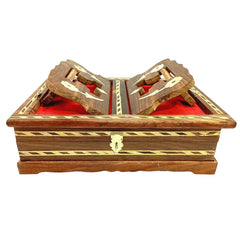 santarms Wooden Holy Quran Book Stand & Box with rehal - Carving Handcrafted
