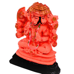 santarms Resin Orange Panchmukhi Hanuman Statue Panchmukhi Hanuman Statue Marble Idol, Sindoori for Pooja/Temple/Home/Office