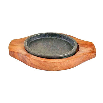 santarms sizzler Plate with Wooden Stand Sizzler Plate with Dish Sizzling