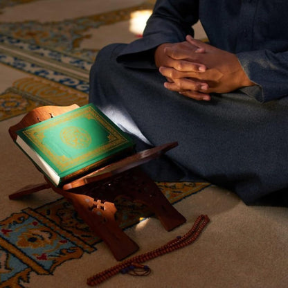 Santarms 10 inch Wooden holy Rehal Stand for Quran Handmade Book Stand fordable for Quran Book Reading rihal Quran Sharif Books Stand | Best Gift Bride or Bridal