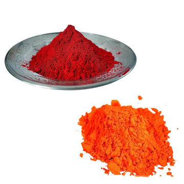Santarms Orange and Red Sindoor Powder for Women, Organic Natural Laal and Hanuman Ji Pila Kumkum for Pooja Use, Shringar & Rituals - 50gm Each (100gm)