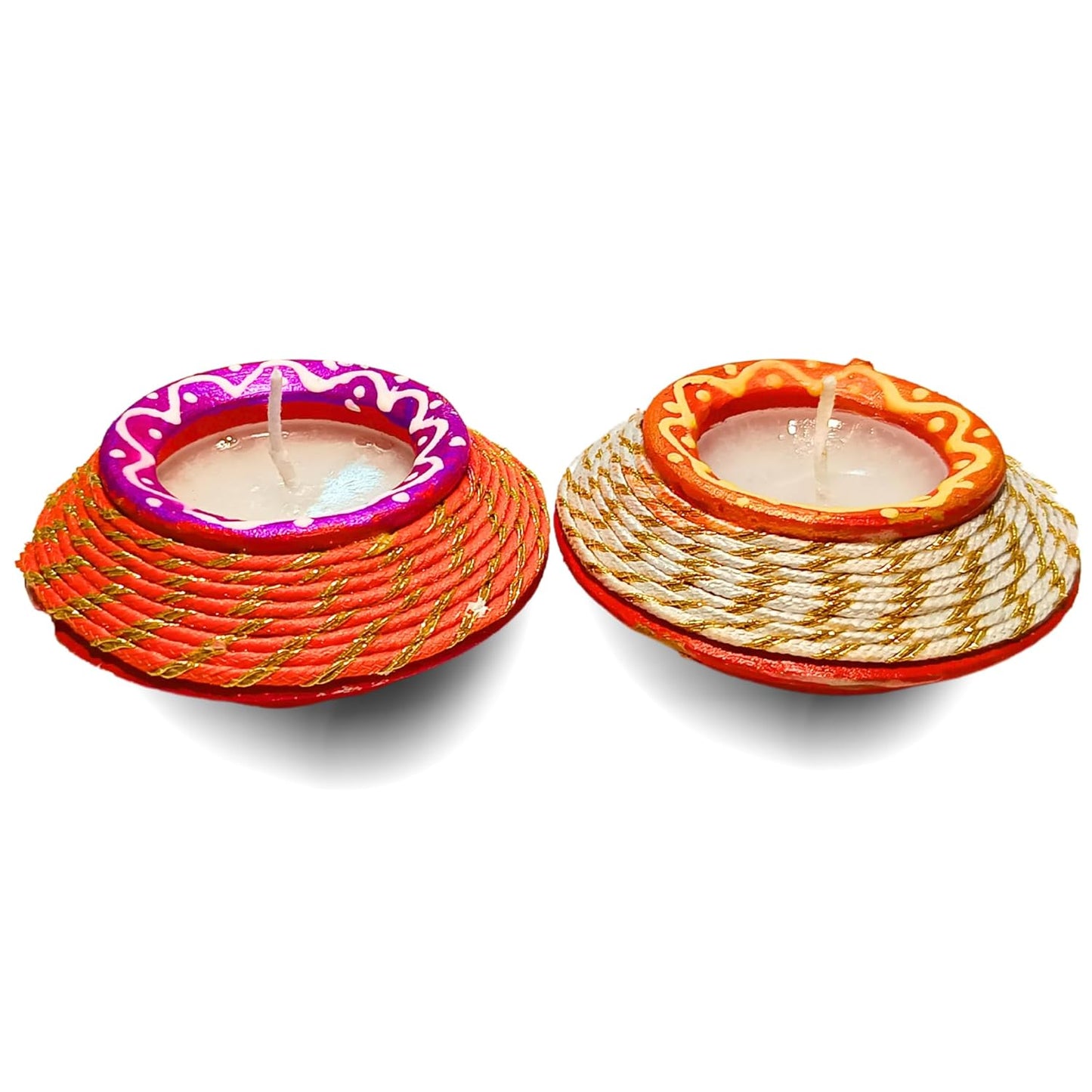 Santarms Terracotta Diya Set Wax Filled Earthen Mitti Matki Diyas Pack for Festive Home Decor and Traditional Celebrations 1 Piece Jashmin Fragrance Scented Candles 2hours
