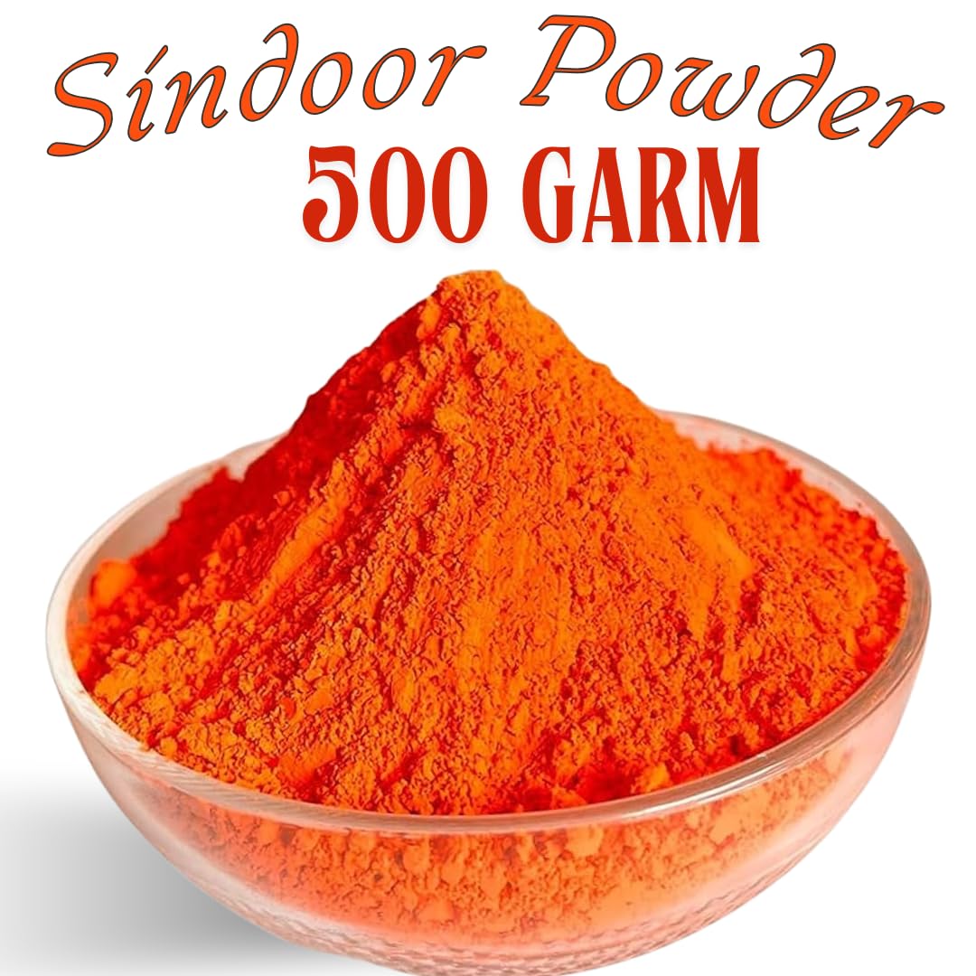 Santarms Natural Orange Kumkum Sindoor Powder For Women Puja Tilak Suhaag Sindoor, No Side Effects & Hair Fall (500 Gm, Pack Of 1) Organic Hanuman Ji & Chhat Pooja Kumkum