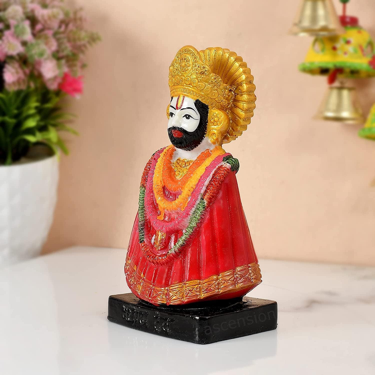santarms Khatu Shyam Idol of Baba Shyam [Hare Ka Sahara Baba Shyam Humara] Car Dashboard Decorative Idol - Handcrafted Spiritual Figurine for Car, Home, or Office Decor - Buy