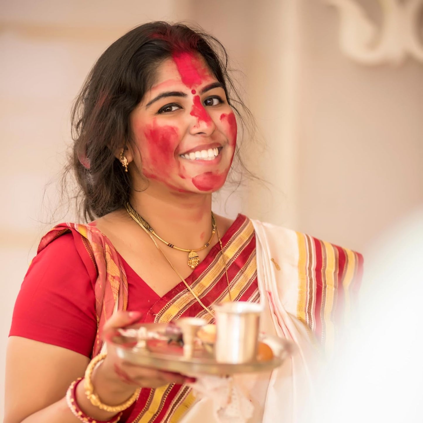 Santarms A++ Natural Organic Sindoor, Red Sindoor Kumkum Powder Box for Women Suhaag Sindur Daily Use, Weddings, and Pooja Skin-Safe, Chemical-Free, Long-Lasting, (Large, 100, gram)