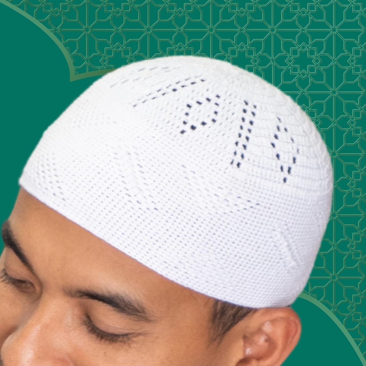 santarms Islamic Prayer Kufi | Muslim Cap for Men and Boys | Comfortable Namaz Topi for Prayer | Combo White