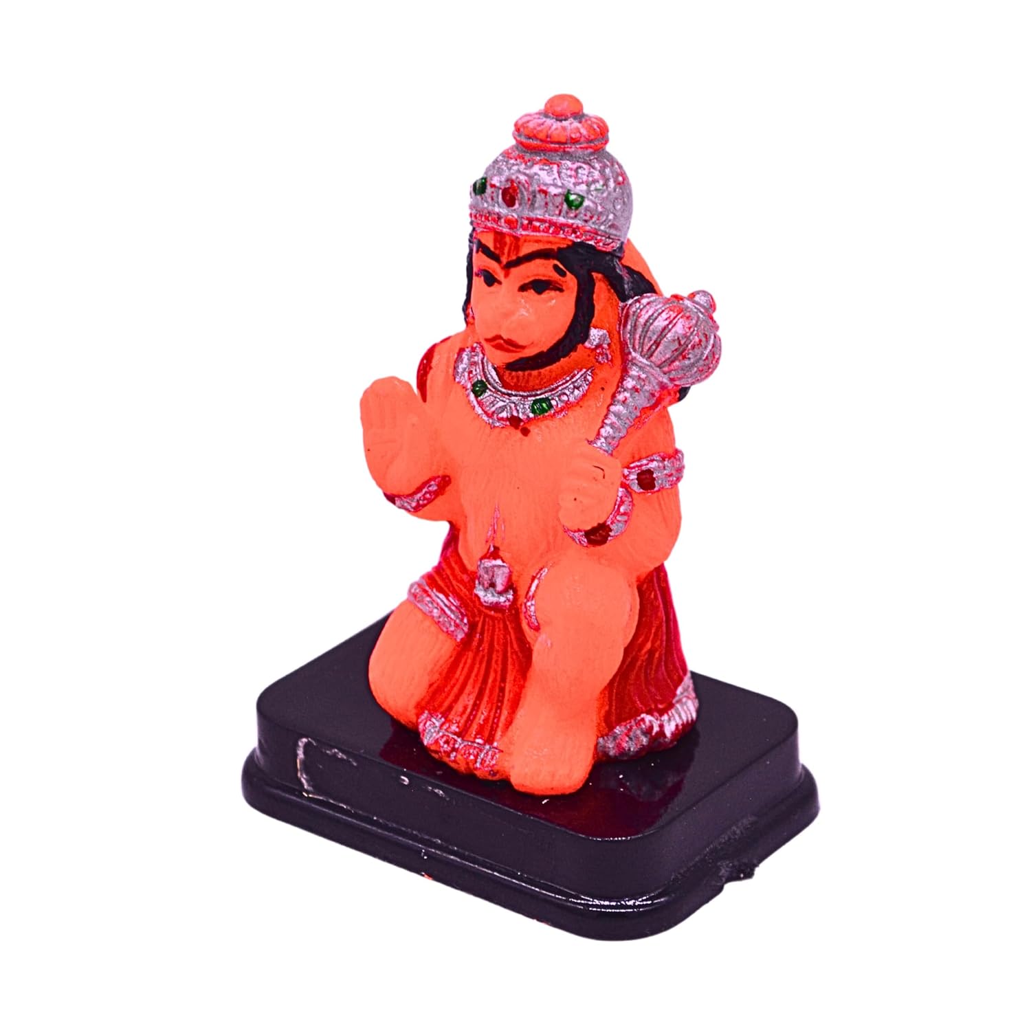 santarms Sitting Hanuman Ji Idol Lord Balaji Bhagwan Decorative Figurine for Living Room, Prayer and Car Dashboard | Bajrangbali Statue Religious Home Decor Accent