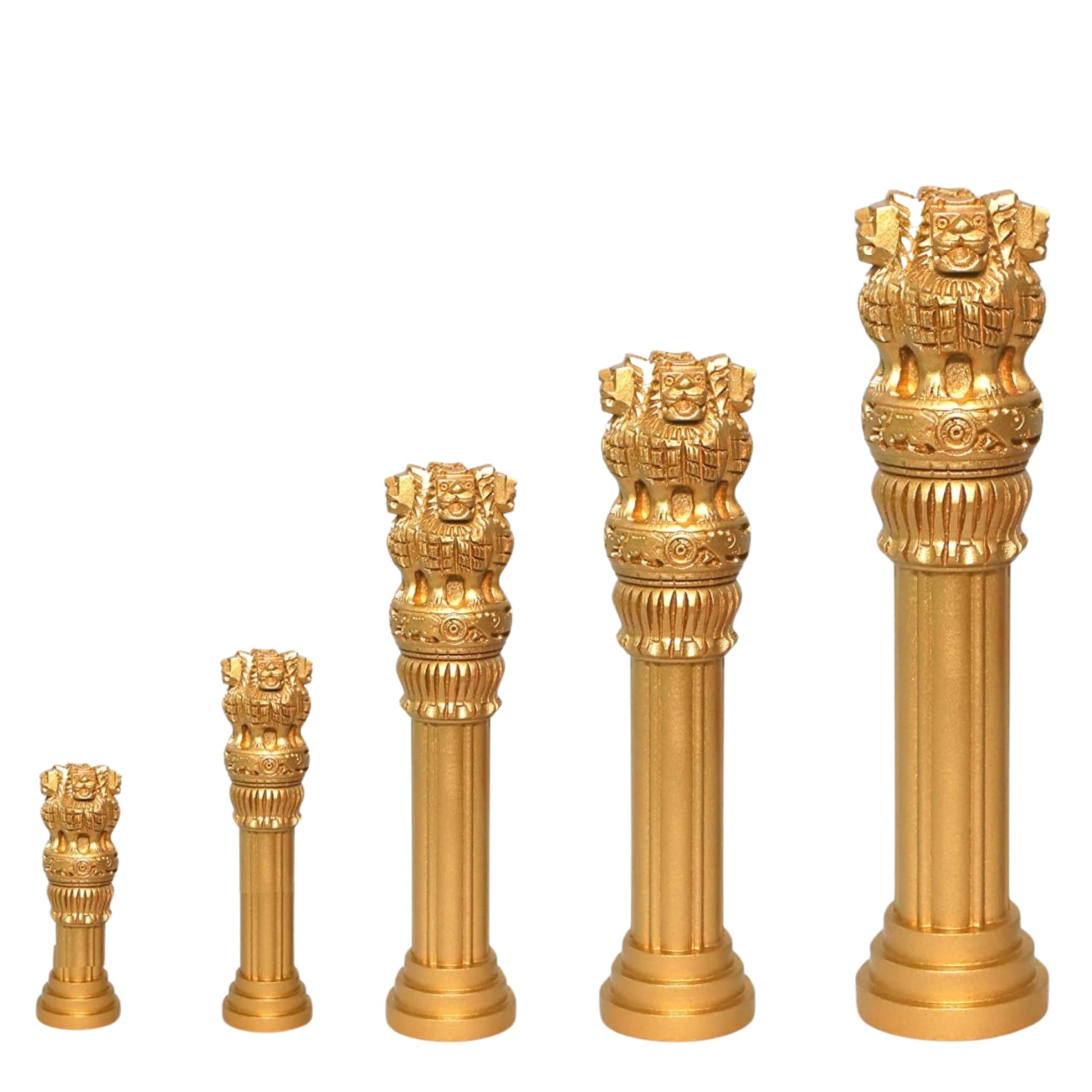 santarms Wooden Ashok Pillar for Office Table, Ashoka Stambh for Home Decorative Showpiece (1, 3 Inch)