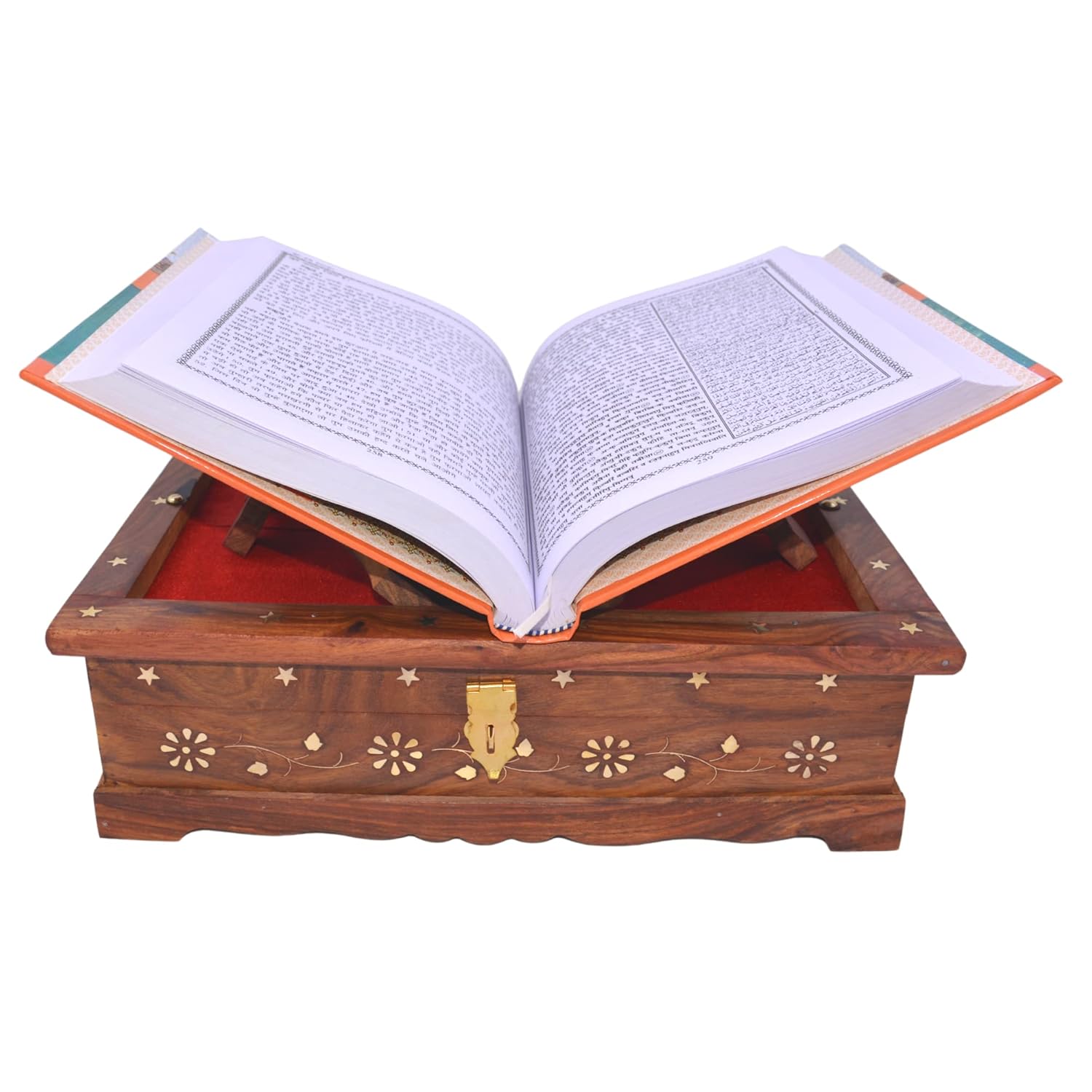 Santarms Wooden Quran Box with Holy Quran Book for Ramadan or Eid al-Fitr, Qadr Night