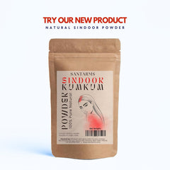 Santarms A++ Natural Organic Red Sindoor Kumkum Powder | Skin-Safe, Chemical-Free, Perfect for Women’s Suhaag, Daily Use, Weddings & Pooja (Pouch Packet, 50, gram)