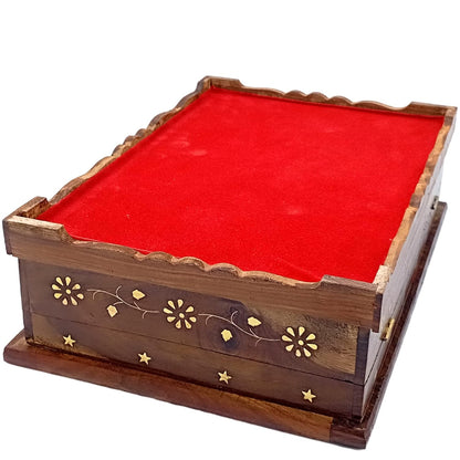 Santarms Handmade Wooden Holy Book Stand - Foldable Rehal Holy Books Book Box | Quran Sharif Quran Box Granth Pooja Bhagwat Ramayan Holder Rihal Bible Gita Ramayanam WITH Small Box