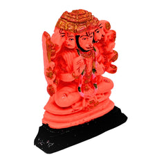 santarms Resin Orange Panchmukhi Hanuman Statue Panchmukhi Hanuman Statue Marble Idol, Sindoori for Pooja/Temple/Home/Office