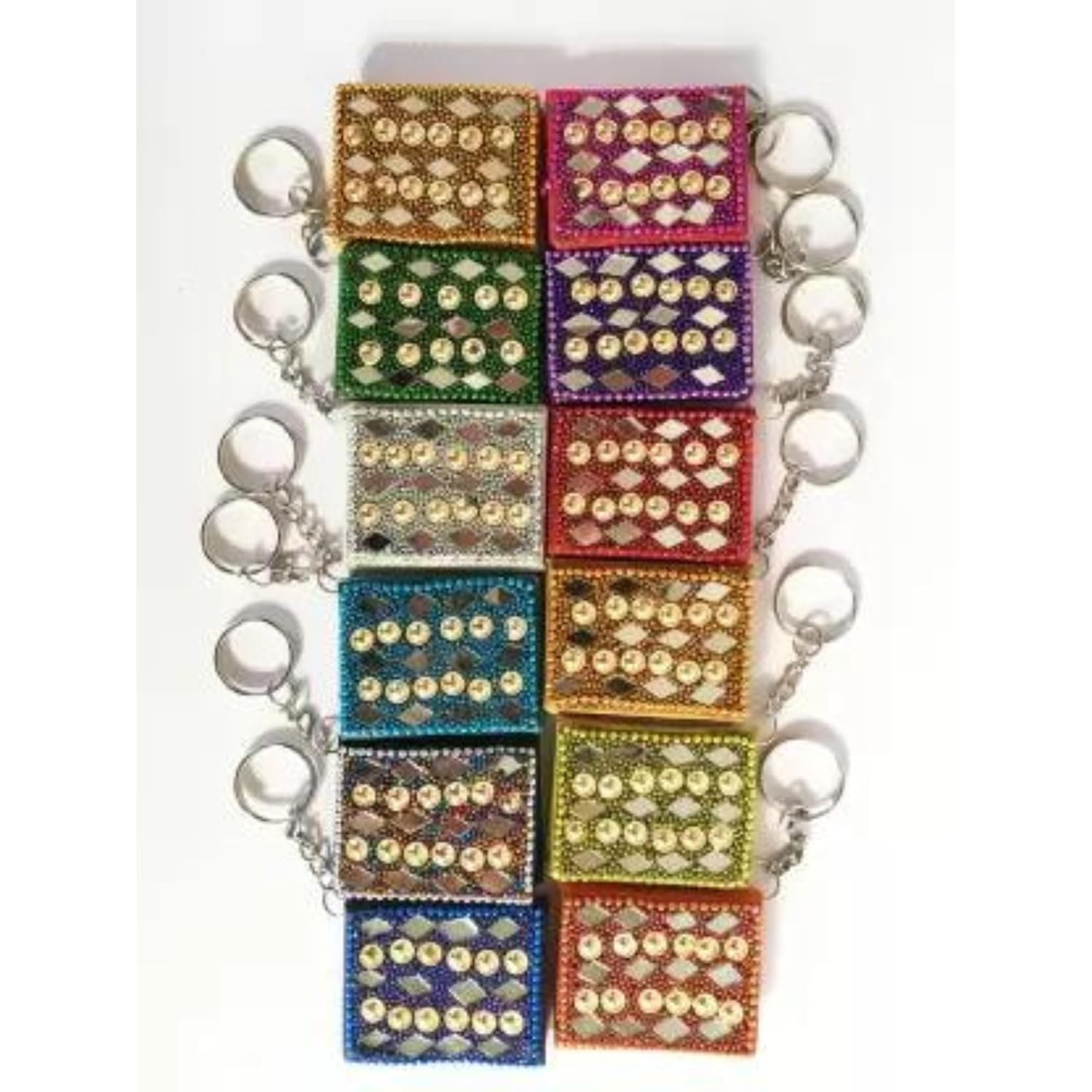 santarms Multicolor Antique Diary Vintage Handicraft Rajasthani Work Diary Key Chain with Lak Pen - 10 Pen and 10 diary : total items : 20 Pieces Combo