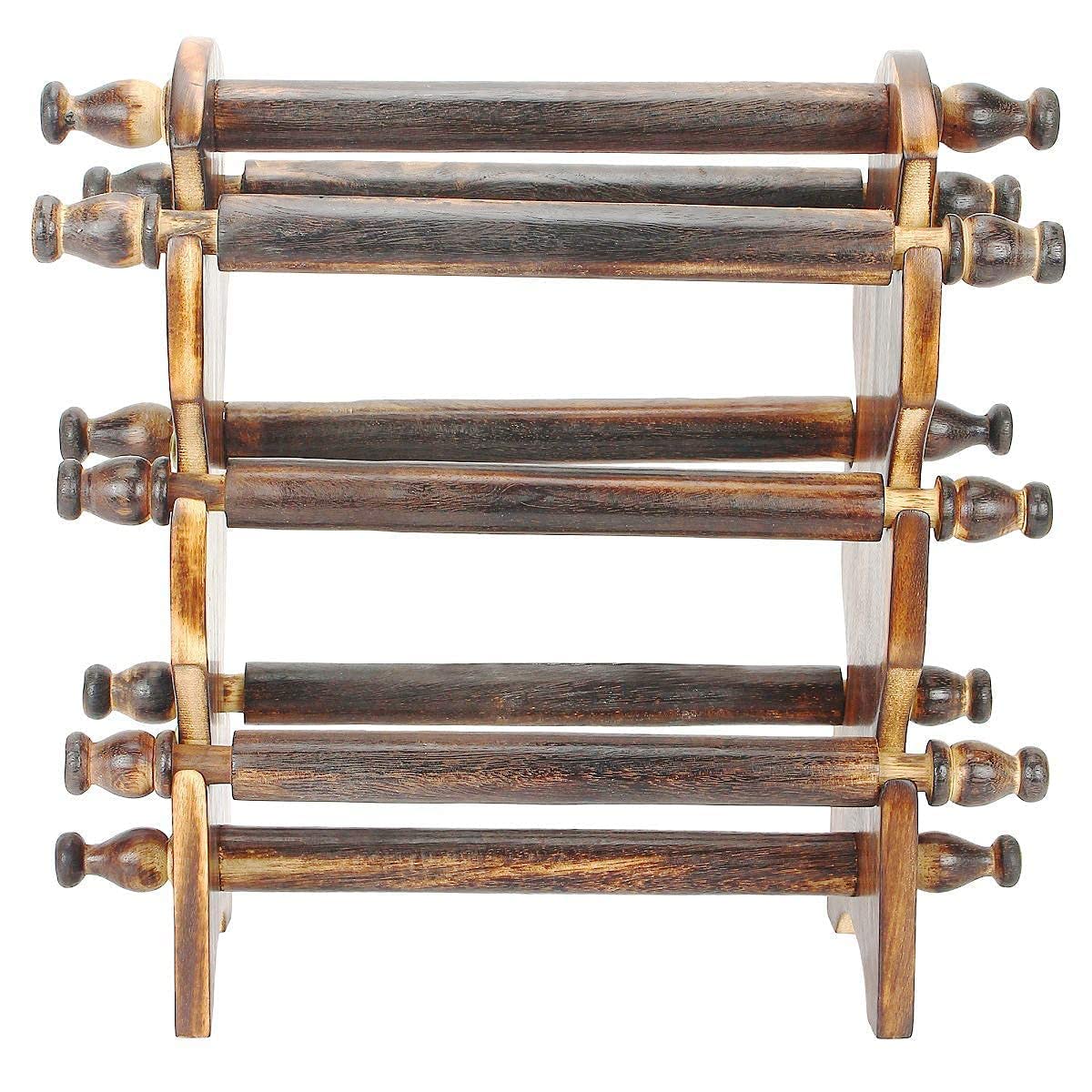 santarms Stylish Wooden Bangle Stand for Women Organizer chudi Holder New churi Bengals Wardrobe Bangles - 6 Rod Bangle Stand