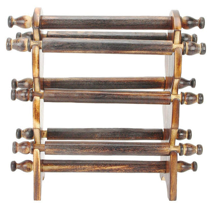 santarms Stylish Wooden Bangle Stand for Women Organizer chudi Holder New churi Bengals Wardrobe Bangles - 6 Rod Bangle Stand