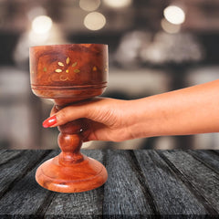 Santarms Handcrafted Wooden Loban Sambrani Dhoop Cup Cone Batti Stand | Traditional Incense Holder Ash Catcher for Religious Aromatic Rituals | Wood Design Stand for Pooja & Meditation