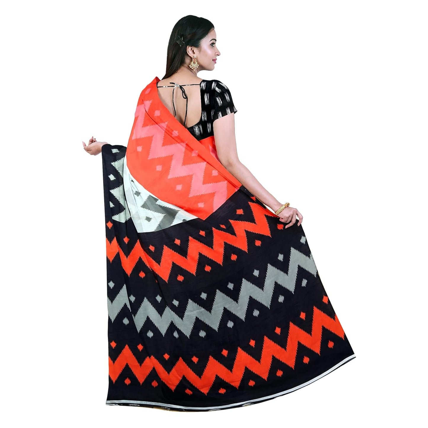 Hira Silk Kalamkari and Cotton Saree with Unstitched Blouse Piece for Women - Pack of 2